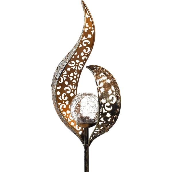 RYI)Solcellelampe med Flammedesign - Havedekoration - Udendørsbelysning