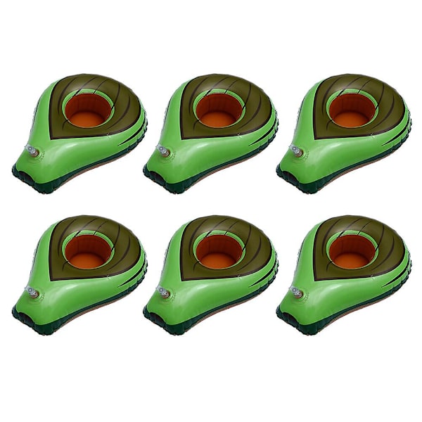 6 stk. Coasters Drinks Oppustelige Kop Coaster Pool Floats Cup Holder Drikkevare Float Grøn 26X20X8CM Green 26X20X8CM