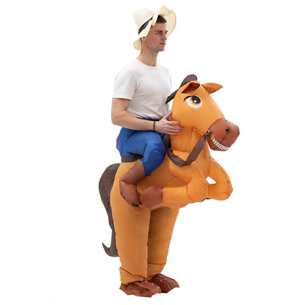 Oppustelig Hest Kostume med Stor Hale, Polyesterstof Festtøj, Dyrecykling