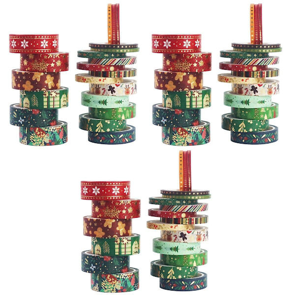 63 Rullar Julpapperstejp Julparty Dekoration Washi Tejp 63 Rullar 0,01X1,5X5 63 Rolls 0.01X1.5X500CM