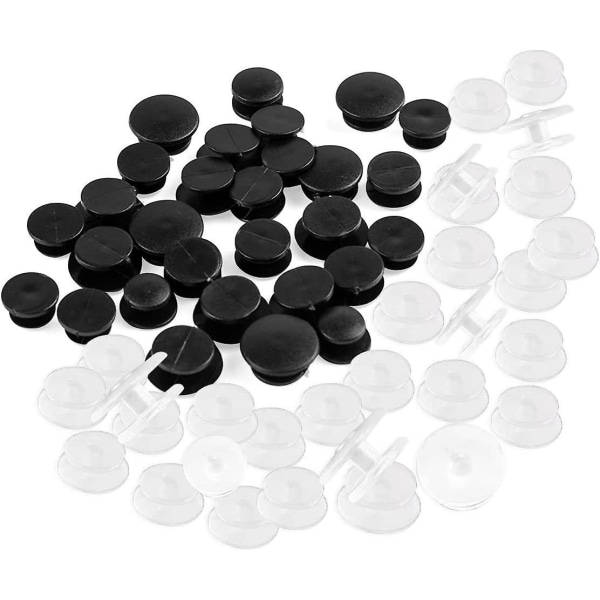 Muovinen solkireikäsolki I-muotoinen solkipohja solki tee-se-itse kenkätarvikkeille 150 musta+150 läpinäkyvä