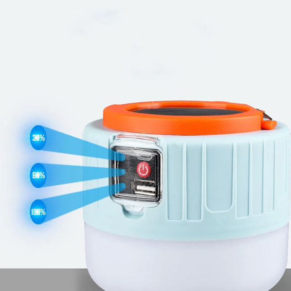 Utomhus Uppladdningsbara Solcells LED-Glödlampor Energibesparande Lampor Camping Blackout Stativ Nattmarknadsbelysning