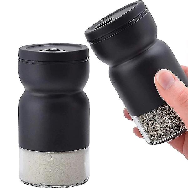 Glas Salt- og Peberkværnsæt med Justerbare Hældehuller - Salt- og Peberkværn i Rustfrit Stål - Bondegårds Salt- og Peberkværnsæt 1 stk. 1pc