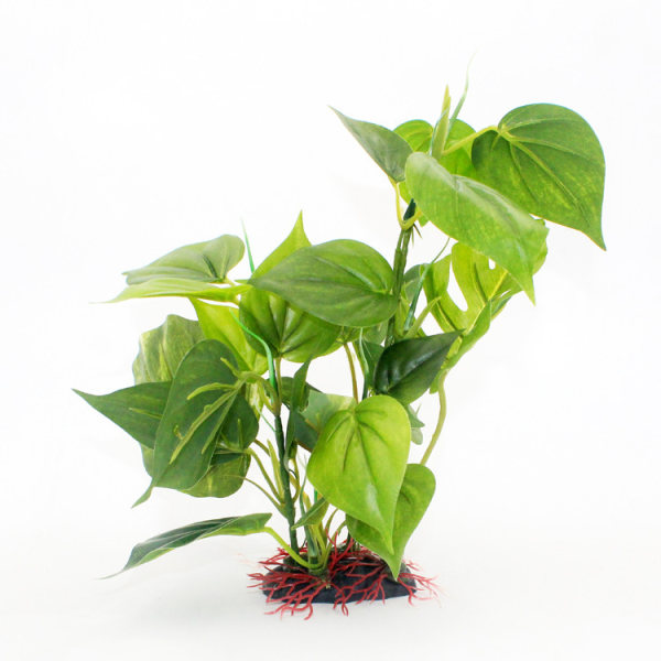 Artificial aquarium plastic green aquatic decorative aquarium lotus leaf plant wave grass 24cm