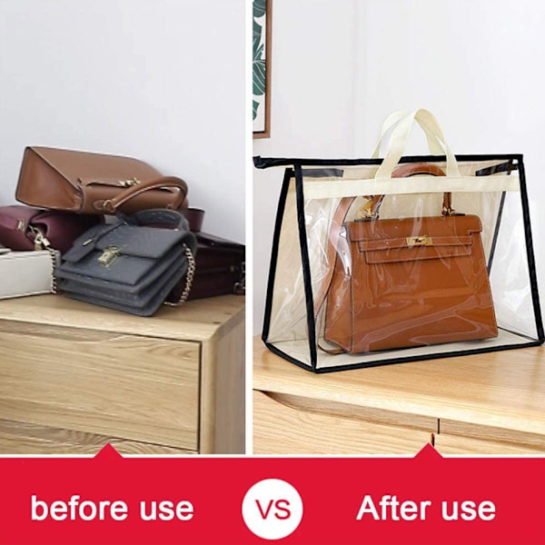 Andningsbar dammskyddsbag, lufttät garderobsbag, skyddande förvaringsbag, transparent hängande bag, lufttät förvaringsbag, förvaringsbag, beige stor