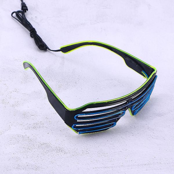 Glow Sunglass Led Kylmävalo Emitting Lasit Flash Lelut Joulujuhliin Kirkkaat Lasit Valokuva Tarvikkeet (suljin Standard, Vihreä Laatikko, Sininen Peili, ilman