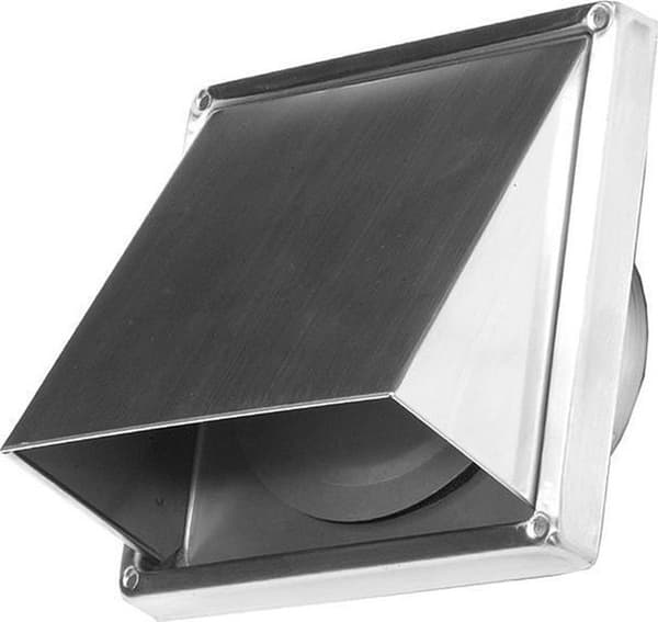 AIRACE 150 mm vægventilationshætte med kontraventil, 304 rustfrit stål udstødningsluftudtag til mekanisk ventilation og emhætter