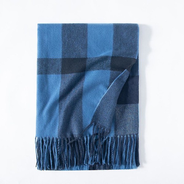 Mote-sjal for kvinner, komfortabelt og varmt for vinter og høst, mykt blått Blue