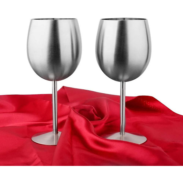 Rödvinsbägare Borstad Rostfritt Stål Champagneglas (1 st, Silver)