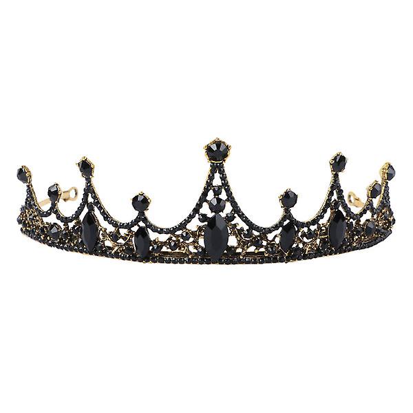 Morsiamen Pääkoriste Hääjuhla Vintage Barokki Prinsessa Tiara Pääpanta Kilpailun Kruunut Barokki Vintage Kruunu Black 14x14cm