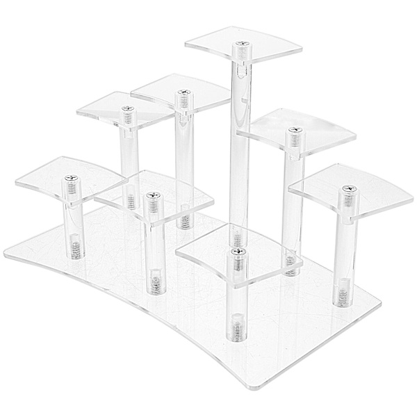 Transparent Klar Figurindstillingsstativ Akryl 8-trins Modeller Legetøjsstativ Transparent 21,3X14X12,9CM Transparent 21.3X14X12.9CM