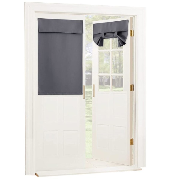 26"W*40"L gråt termisk isoleret mørklægningsgardin - badeværelsesgardin grå bindeskærm til lille vindue, vinduesvalance ballon Bli