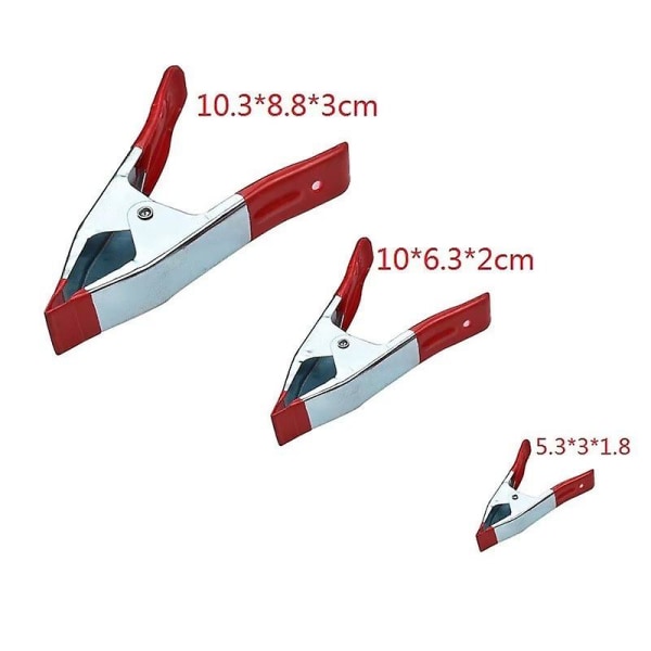Metalfjederklemmer, kraftige, store markedsklemmer med gummibeklædte spidser til camping, presenning, træbearbejdning, håndværk (6 stk)