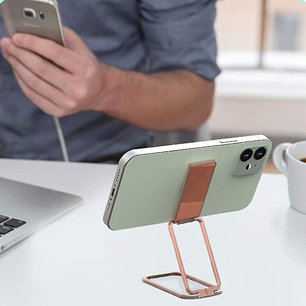 2 st Hållare för Mobiltelefon, Vikbart Fingergrepp Ställ, Vikbar Ring Spänne Metall Dubbel Magisk Ring Surfplatta Universal Skrivbord Live Magnetisk