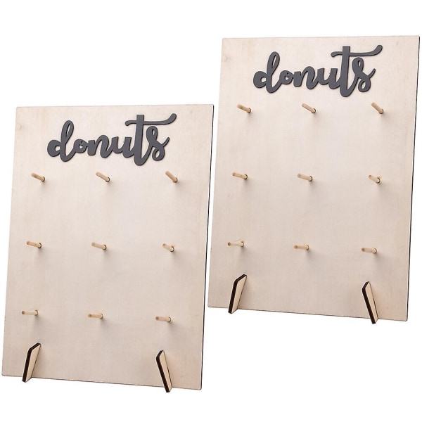 2 Set Donut Ställ Donut Displaybräda För Bröllop Fest Doughnut Tema Fest 40x30cm 40x30cm