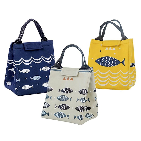 1 st Vattentät Termisk Väska Tryckt Utomhus Lunchbox Väska För Resa Camping Picknick (grå)Gul 20 * 23,5 cm Yellow 20*23.5cm