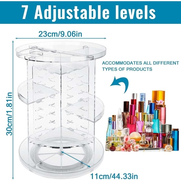 RYI)Makeup Organizer, Makeup Organizer, 360 Graders Roterende Kosmetik