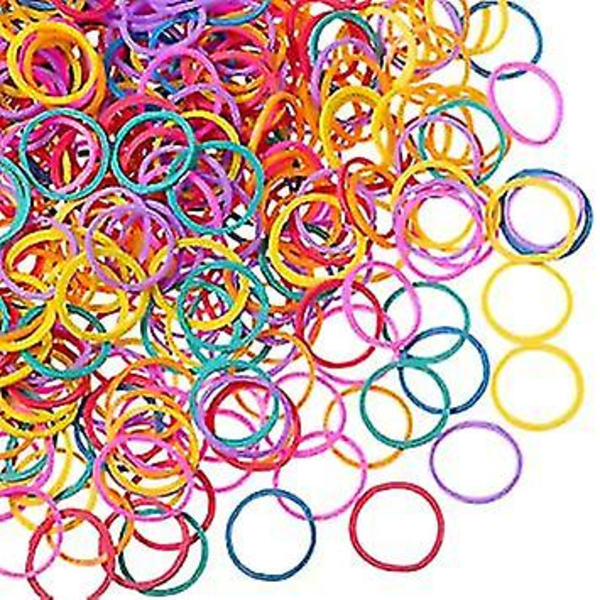 1000 Mini Kumilenauhaa, Pehmeä Elastinen Nauha Kumilenauhalla, Sopii Lasten Punoksiin Värikkäät colorful