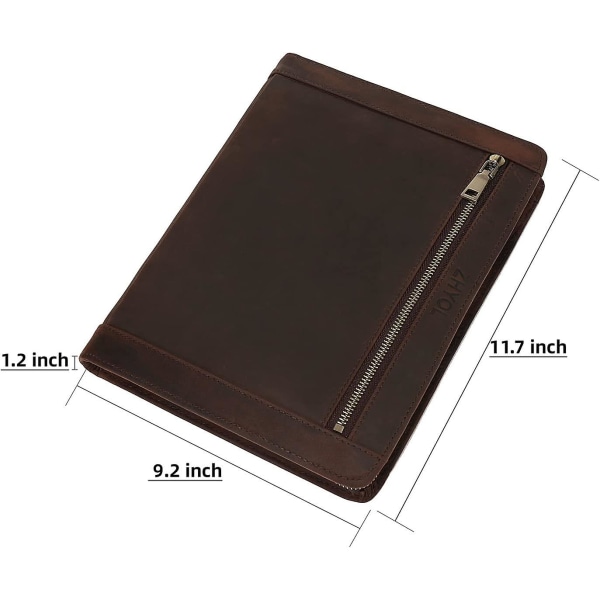 Læder Portfolio til iPad Pro 11 2021 3. / 2. / 1. Generation med Pen Holder, Ægte Læder Business Notesblok Juridisk Blok Notesbog Portfolio W