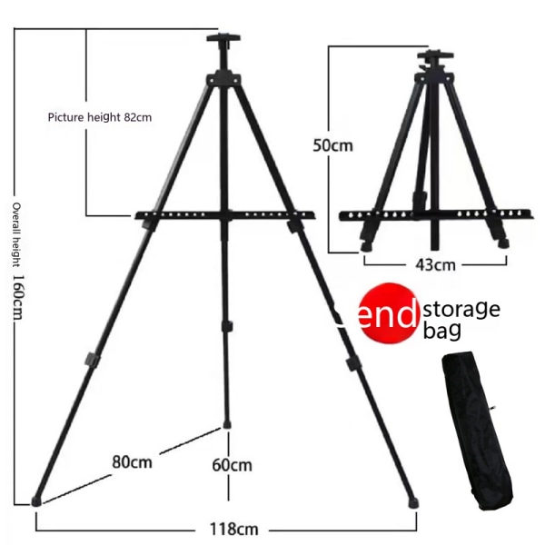 Foldbar Staffeli Bærbar Kunstner Tripod Sort Aluminium Display Lille Staffeli Billedstativ Tripod Maleri Hylde Mini Lille Display
