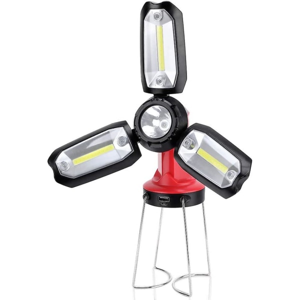 Bærbar Foldbar Cob Arbejdslys, Usb Genopladelig Med 8 Lystilstande, Udendørs Bærbar Lanterne Til Nødbelysning, Camping, Klatring, Fiskeri, Vandreture