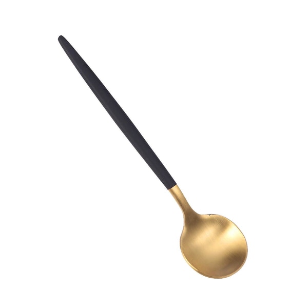 1 stk Portugisisk Bestikk Flatware Titan Skje Hotell Vest Bestikk 304 Rustfritt Stål Bestikk Skje (Svart Gull Kaffeskje) Gull Golden