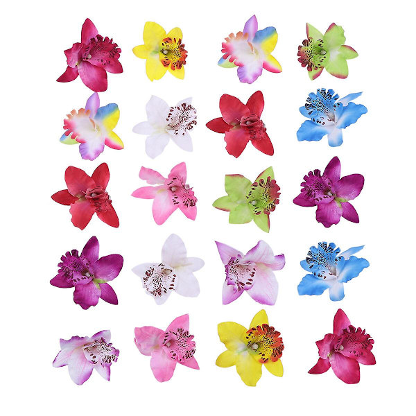 20 st Hårklämmor Flickor Tyg Hårnål Blomma Bang Clip Flickor Hårnål Blomma Hårspännen Blomma Hårklämma