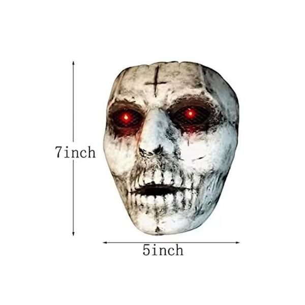 Demon Killer Mask Horror Zombie Glowing Red Eye Huvudbonad Latex Mask Läskig Mask Halloween Karneval Party Creepy Props
