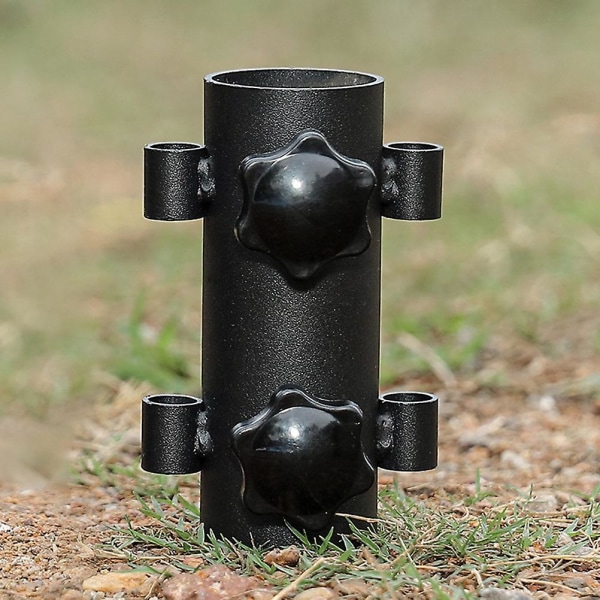 2 st Metallhållare Vandrings Tältstångsstöd Markis Tältstångsstativ Markis Stånghållare Tak Tältstångshållare Black 10x6.5cm