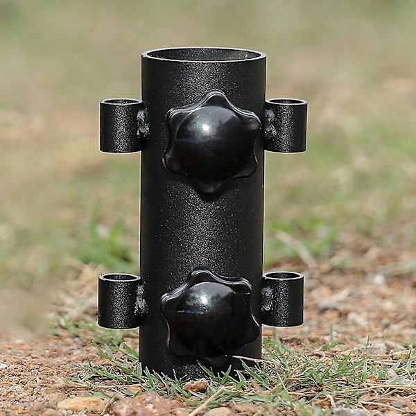 2 stk. Metal Holder Vandreturstelt Stangstøtte Markiseteltstang Stativ Markisestang Holder Baldakinstang Holder Black 10x6.5cm