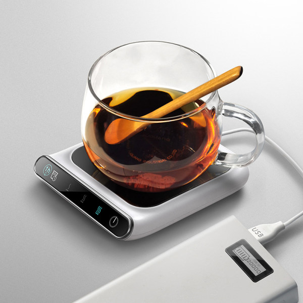 Kaffe-Muggvärmare (utan kopp), 3 temperaturinställningar, automatisk avstängning, smart muggvärmare för skrivbord, dryckesvärmare för hemmakontoret