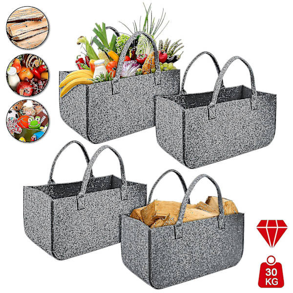 Filttäskor, 4 stycken, Filttäsk, Korg, Filttäsk, Per, Vikbar, Väska, Korg, 50 X 25 X 25 Cm50x25x25 50x25x25