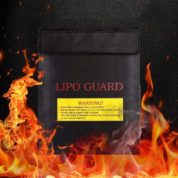 Brannsikker Dokumentmappe Litiumbatteri Sikkerhetspose Flybatteri Brannsikker Eksplosjonssikker Pose 18 * 23 Cm Svart Black