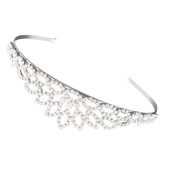 Bruddiadem Kristall Bröllopskrona Rhinestone Tiara Bruddiadem Mode Hårband Silver 12.5* Silver 12.5*3cm