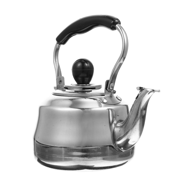 Stovetop Whistling Teakettle Stainless Steel Tea Pot With Handle Modern Tea KettleSilver18.5X18X13CM