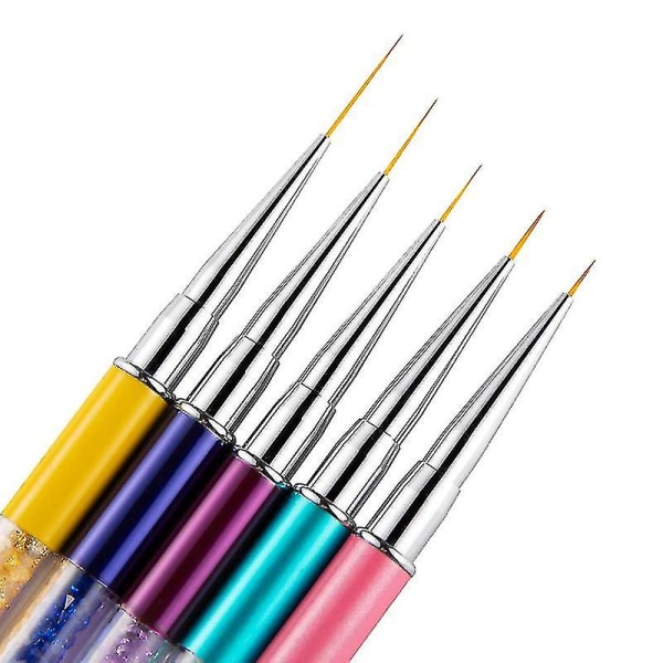 Nail Art Liner Borstar, Nagelgellackmålning Nail Art Design Penselpenna Set Diamant Applicering Strasshandtag, Nagelprickning Målning Ritning Pe