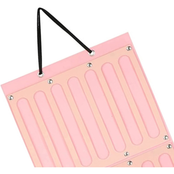 Hårbågsorganisatör (rosa) Babybåge och pannbandsdisplay, flickrummets organisatör för huvudbonader, hängande förvaringsväska
