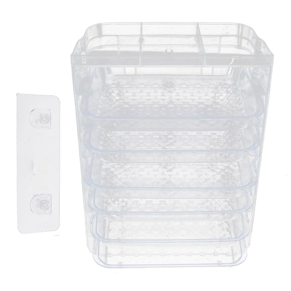 1 stk. Multi-lags Grøntsagsforberedelsesstativ Væghængt Hotpot Madserveringsstativ Transparent 33,5X25,3 Transparent 33.5X25.3X19CM