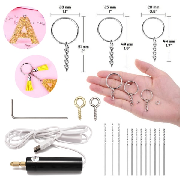Elektrisk Handborrset för Resin Gjutform, Elektrisk Handborr med 8 Borr (0,8-1,2 mm), Stift Handborr med 10 Mini Borr