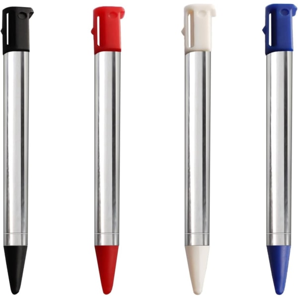 4 stk Stylus-penn, metall uttrekkbar erstatningskompatibel, 4-i-1 Combo Touch Styli-pennesett i flere farger