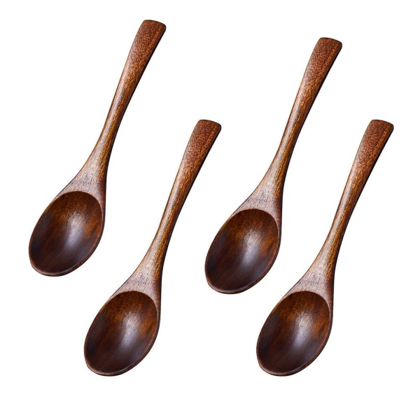 4 kpl Ovaalin Muotoisia Puusta Valmistettuja Lasten Keittolusikoita Luonnonpuuta Riisin Annosteluun Astiastosetti 4 kpl 4PCS