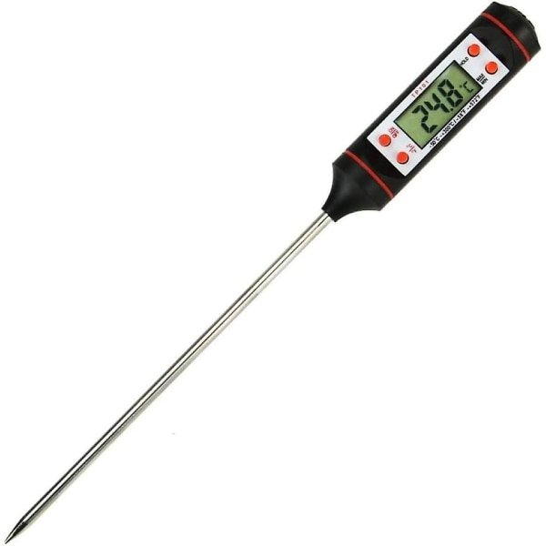 Kökstermometer Kötttermometer Ultra - Lång Omedelbar Avläsning Sonda Med C / F Knapp - Grill, Grill, Biff, Godis, Mjölk, Vatten