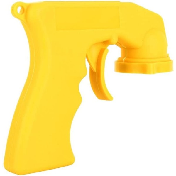 Plastic Car Maintenance Tool Aerosol Spray Handle With Full Grip Trigger Locking Collar For Painting, 2pcs Yellow