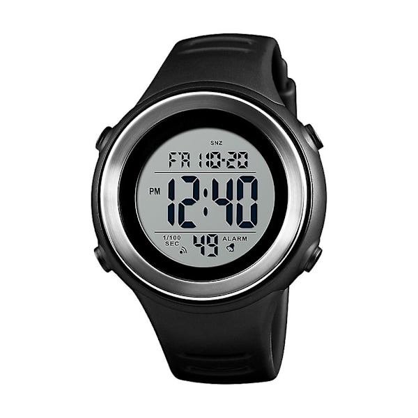 Træningsure Mænd Børn Sportsur Studerende Ur Lysende Elektronisk Ur ForretningsurBl Black 25X4.7CM