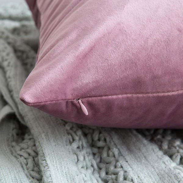 Sett med 2 Dekorative Fløyels Putetrekk Sofa Putetrekk Supermyk Myk Dekorasjon Hjem Stue Soverom For Sofa 2 Deler 30x30cm Sakura Rosa