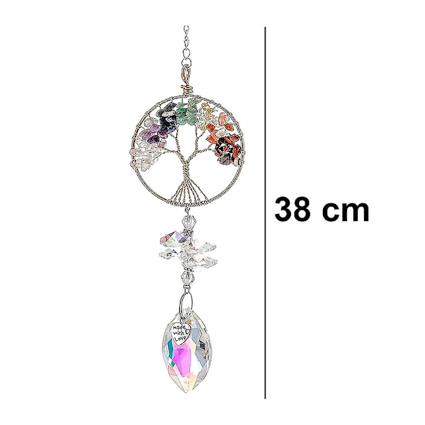 3 Pakker Hængende Krystaller - Livstræ Krystal Vedhæng Regnbue Krystal Ornament Krystal Kugle Prisma Chakra Krystaller Til Vindue, Have, Hjem Dekoration