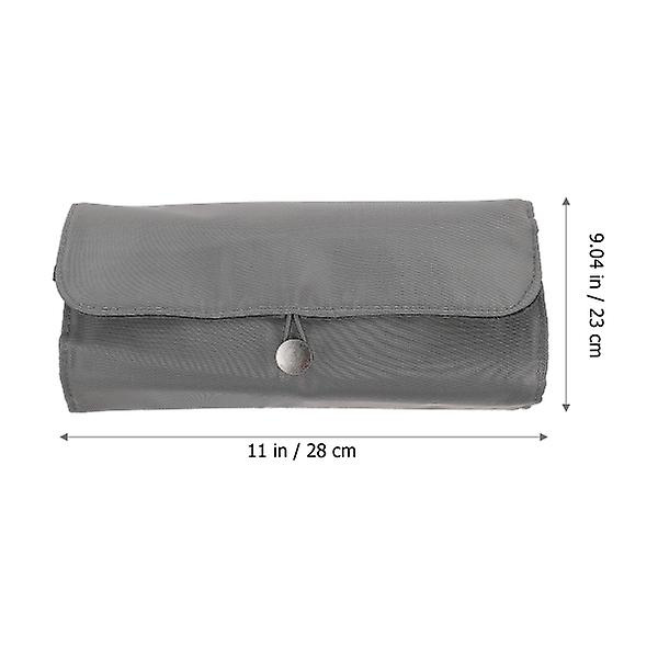 Multifunktionell Sminkborste Rullväska Kosmetisk Väska Toalettartiklar Organiserare Grå 28x23x6cm Grey 28x23x6cm