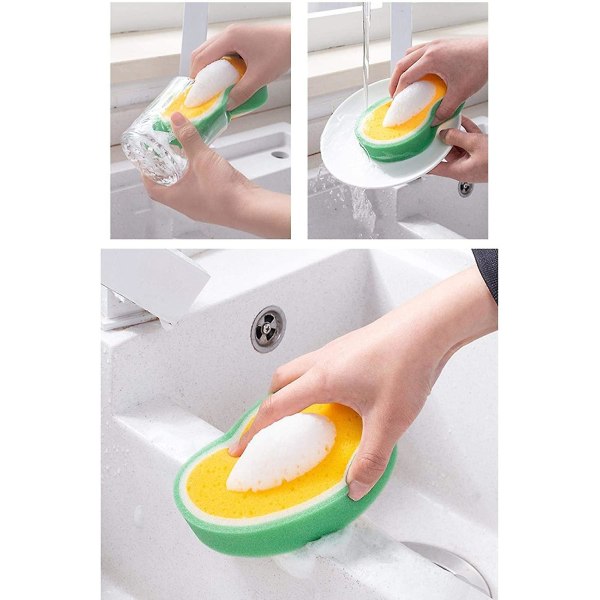 Kestävä, naarvuton astianpesusieni - söpö piirretty, uudelleenkäytettävä hankauslevy keittiöön ja kotikäyttöön, 4 kpl 4 Pcs