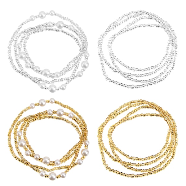 2 Set Midje Kedjor Mode Midja Kropp Kedja Kropp Dekoration (Guld, Silver)Silver82x0.8cm Silver 82x0.8cm