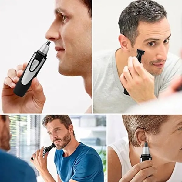 Øre- og nesehårtrimmer Profesjonell smertefri øyenbryns- og ansiktshårtrimmer for menn kvinner, batteridrevet trimmer med IPX7 Wa